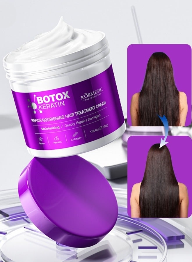 Kormesic Botox Keratin Hair Cream 500G Moisturizing Repairing Nourishing Hair Treatment Cream with Botox Keratin And Collagen Reduce Breakage Split Ends Restore Strength And Repair Dry Damaged Hairs - Image 1