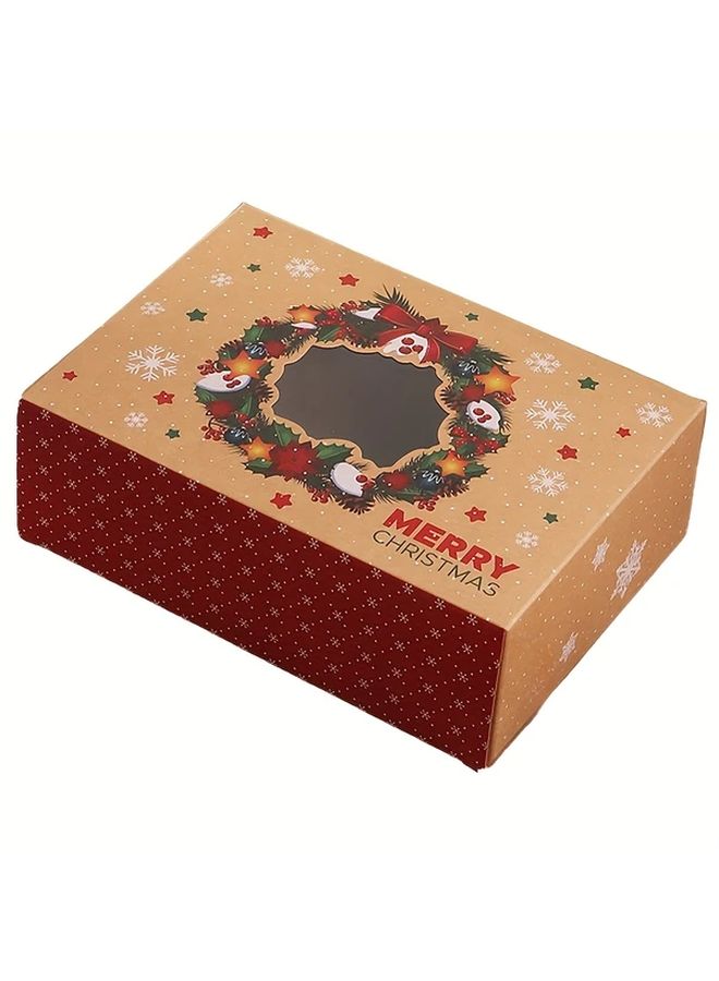 3 قطع من علب هدايا الكريسماس ذات نوافذ شفافة بألوان متنوعة - Image 5