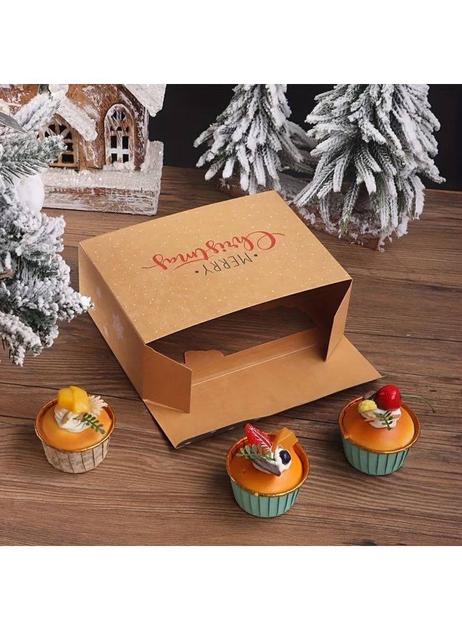 3 قطع من علب هدايا الكريسماس ذات نوافذ شفافة بألوان متنوعة - Image 3