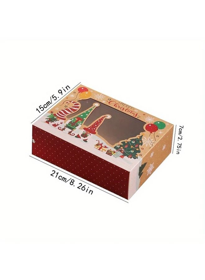 3 قطع من علب هدايا الكريسماس ذات نوافذ شفافة بألوان متنوعة - Image 4