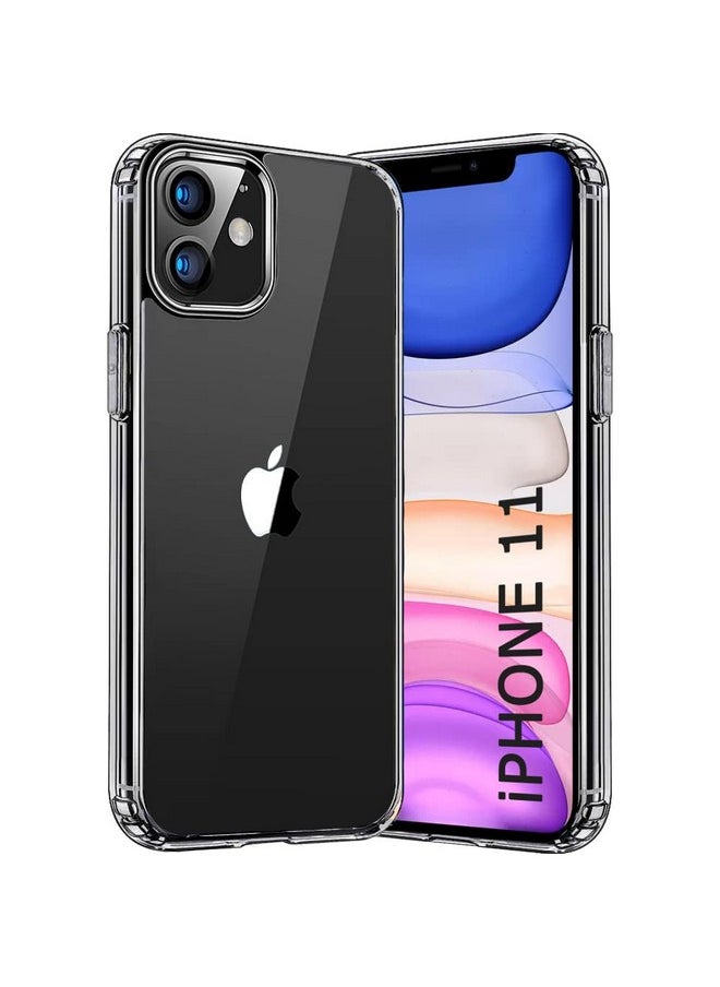 ذا جيفت كارت جراب خلفي فائق الهجين من TheGiftKart لهاتف iPhone 11 | تصميم مقاوم للصدمات | حماية الكاميرا من الصدمات | جراب خلفي صلب ممتص للصدمات لهاتف iPhone 11 (PC & TPU، ظهر شفاف للغاية، جوانب شفافة)  - Image 1