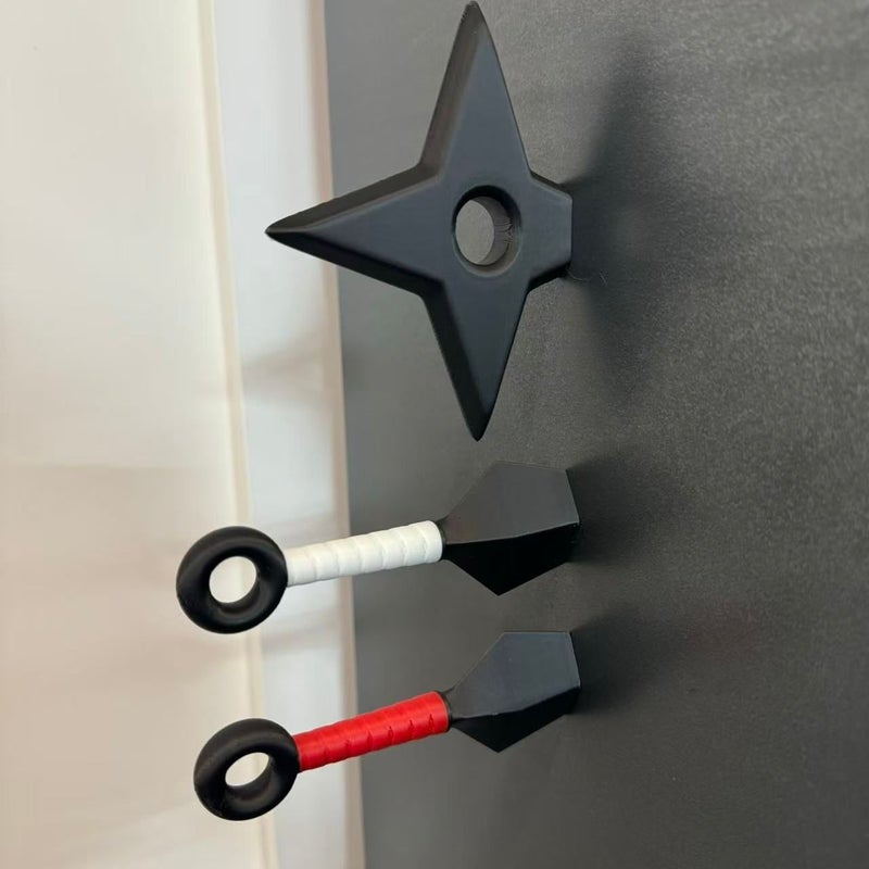 2pcs 3D Printed White Dart Shuriken Refrigerator Magnets Fun Home Decor Gift - Image 1