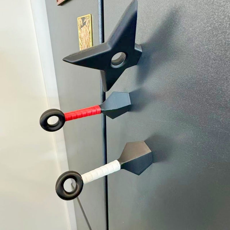 2pcs 3D Printed White Dart Shuriken Refrigerator Magnets Fun Home Decor Gift - Image 5