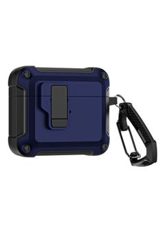 Case Cover For AirPods 3 TPU + PC Wireless Bluetooth Earphone Protective Case with Switch Lock & Hook Royal Blue