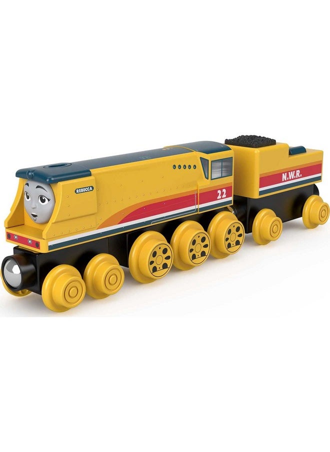 THOMAS & FRIENDS Thomas & Friends Wooden Railway Toy Train Rebecca Push-Along Wood Engine & Coal Car for Toddlers & Preschool Kids Ages 2+ Years (Amazon Exclusive)  - Image 5