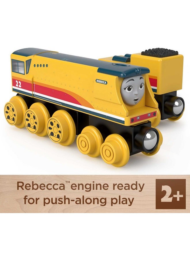 THOMAS & FRIENDS Thomas & Friends Wooden Railway Toy Train Rebecca Push-Along Wood Engine & Coal Car for Toddlers & Preschool Kids Ages 2+ Years (Amazon Exclusive)  - Image 2