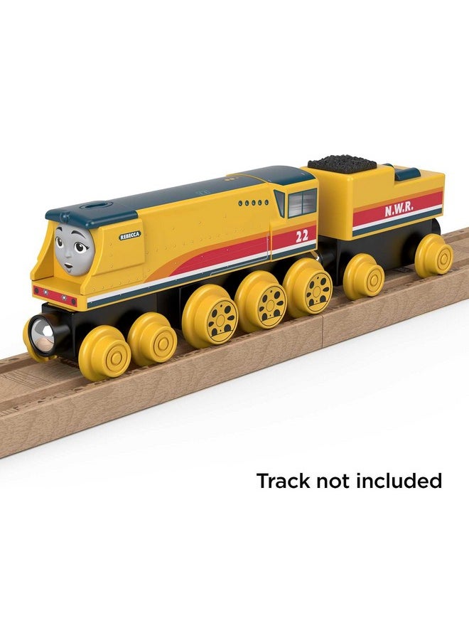 THOMAS & FRIENDS Thomas & Friends Wooden Railway Toy Train Rebecca Push-Along Wood Engine & Coal Car for Toddlers & Preschool Kids Ages 2+ Years (Amazon Exclusive)  - Image 4