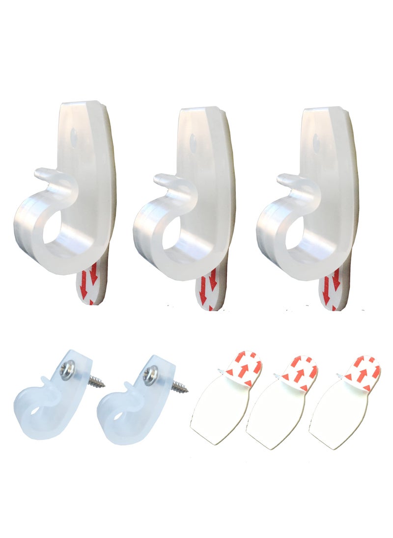 CTSGC Clear Cord Clips 36Clips with 36Screws 42Adhesive Strips Light Cable Clips Hanging Fairy Light Clips Decorate DamageFree Wall Clips Wire Holder for Indoor Outdoor String Light Cables 