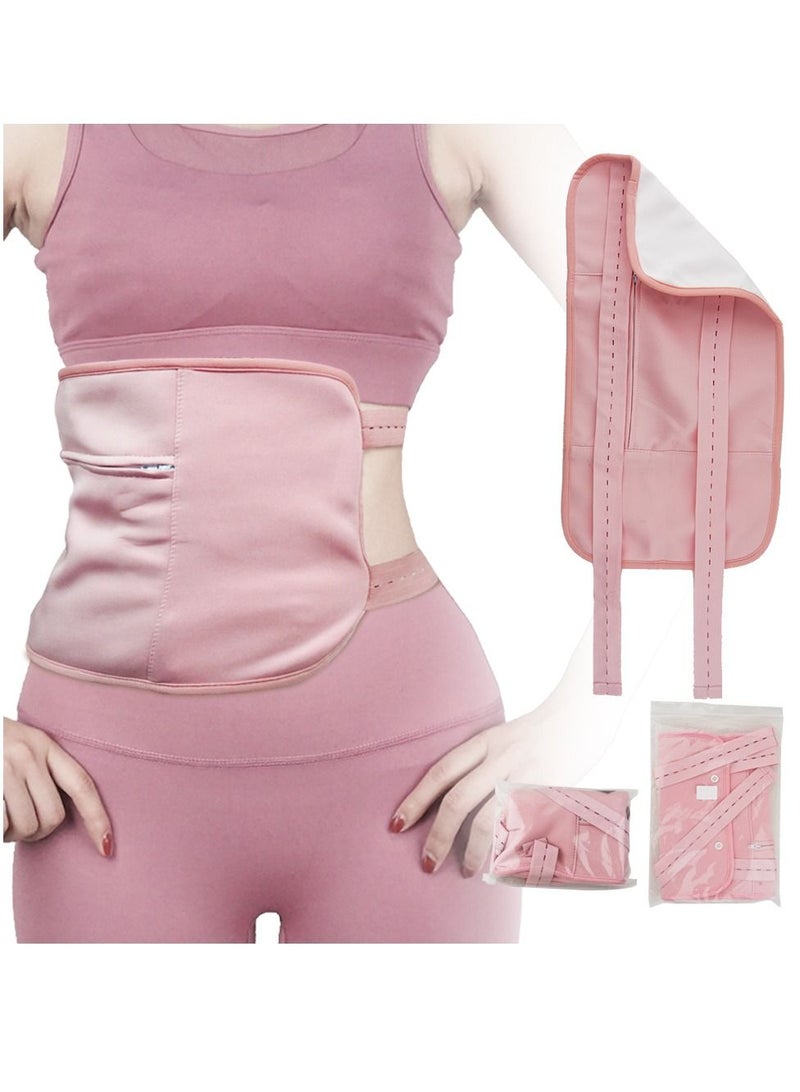 Remy Belle Castor Oil Pack Waist Wrap Compress Reusable Organic for Liver Detox Pink - Image 1