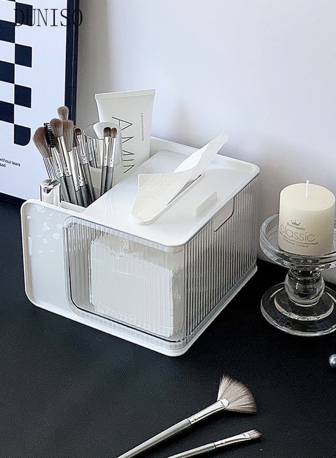 DUNISO Multifunctional desktop tissue storage box, makeup storage box, suitable for home, office, restaurant, RV - Image 2