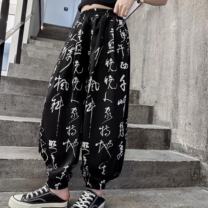 Girls Guofeng Pants Summer Children'S Anti-Mosquito Pants Thin Girls Big Children Summer Ultra-Thin Ice Silk Pants - Image 2