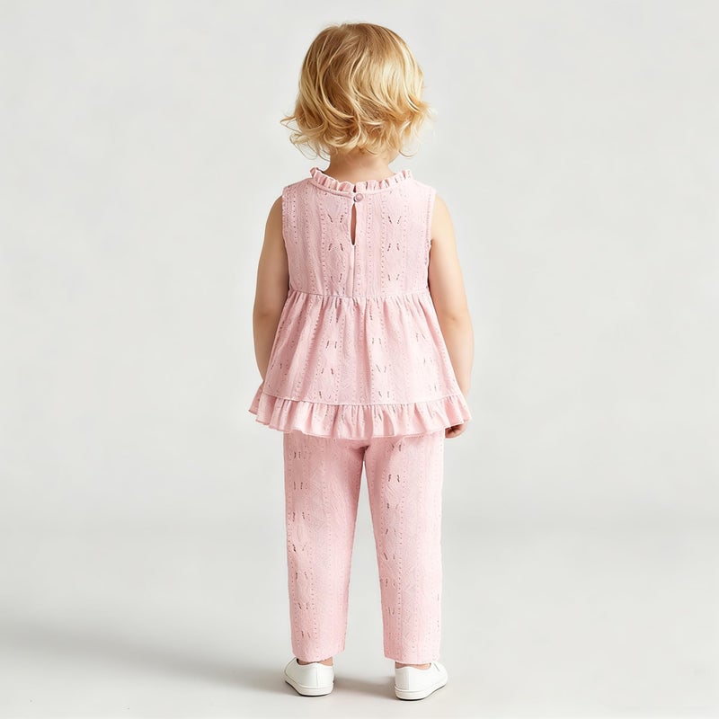Latnnut Toddler Outfits For Girls Lovely Pink Princess Spring Summer Sleeve Top And Pants 2t 3t 2-3t - Image 4