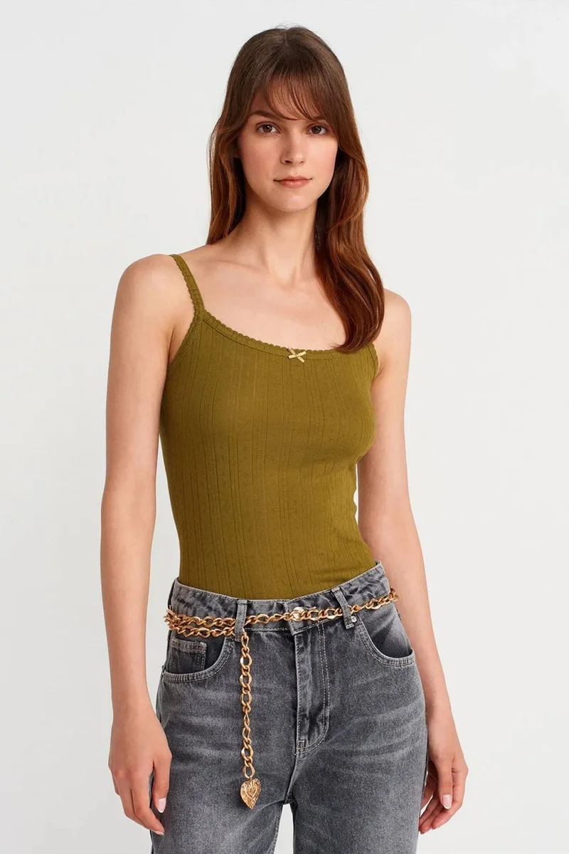 DILVIN Slim Fit Ribbed Cotton Cami Top