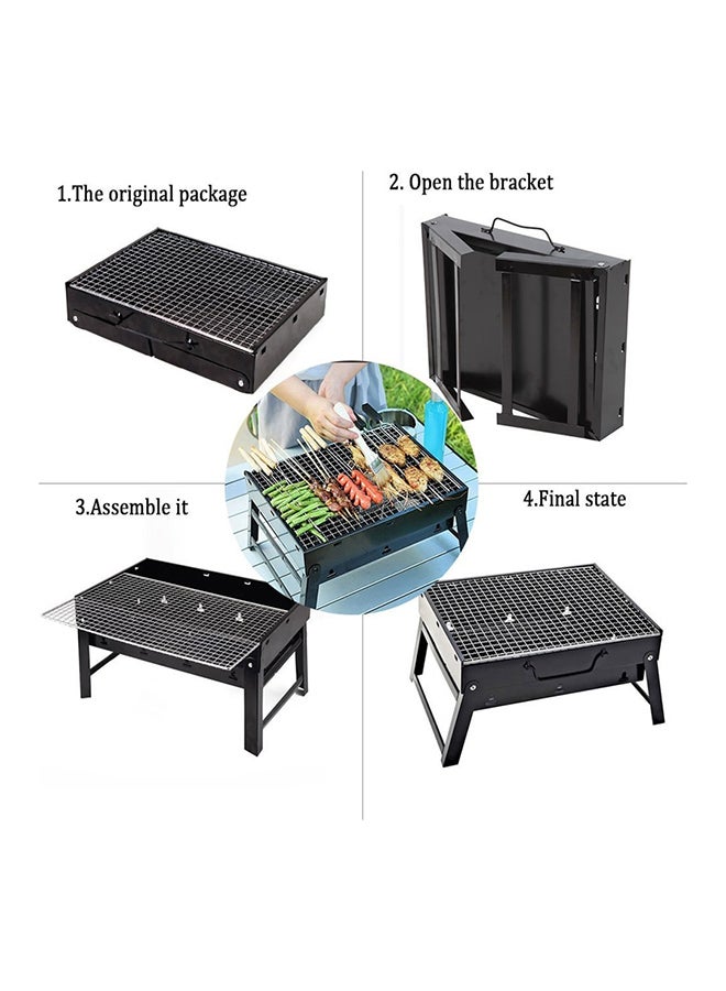 Toshonics Stainless Steel Folding BBQ Charcoal Grill Black - Image 3