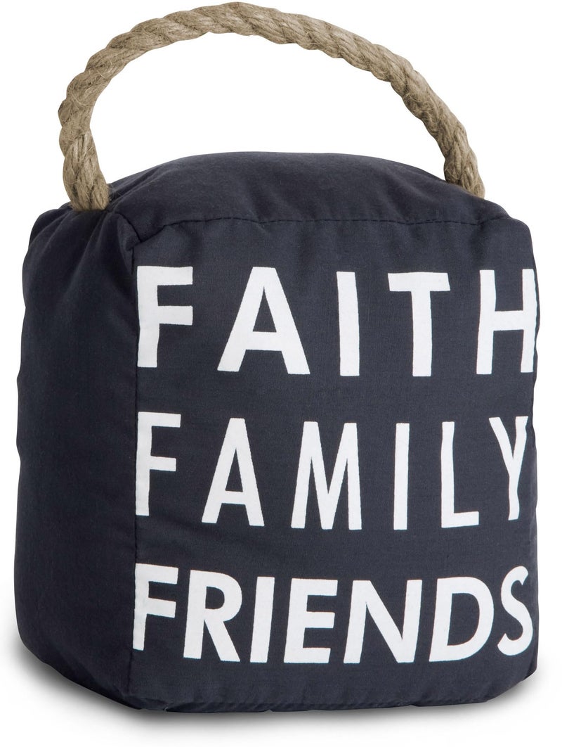Pavilion Gift Company Pavilion Gift Company  Open Door Decor 5 x 6 Navy Door Stopper Faith Family Friends 