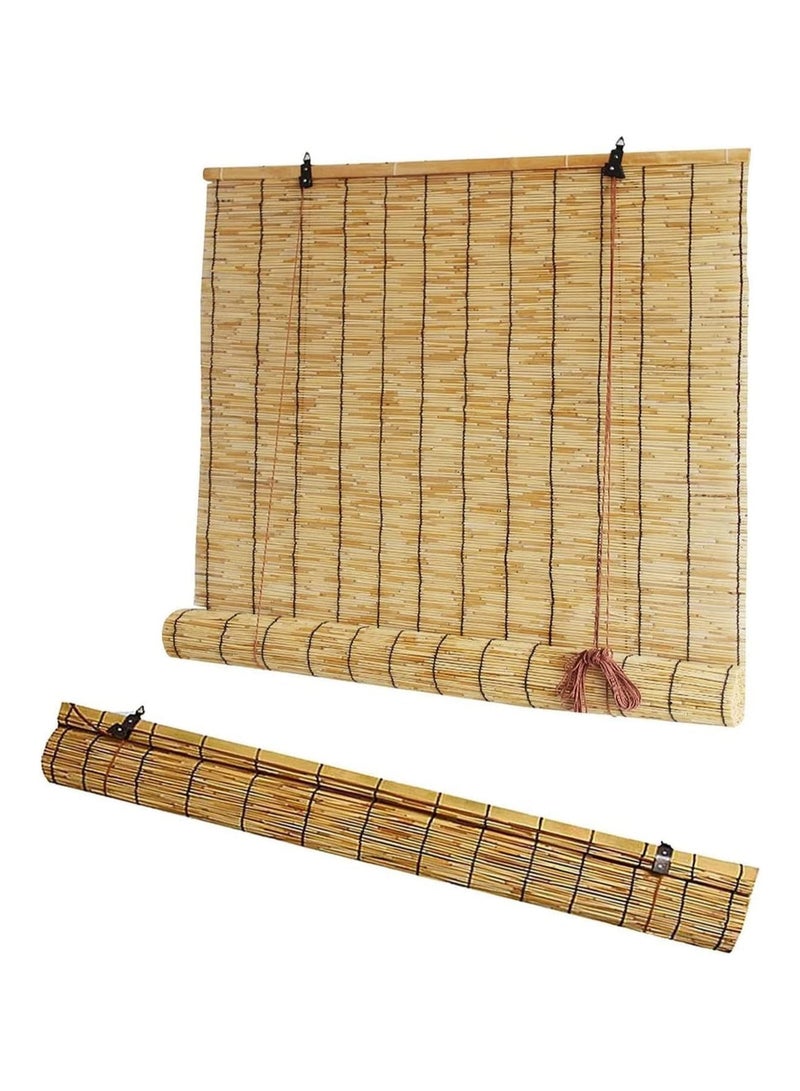 LINGWEI Bamboo Blind with Roller Accessories Bamboo Window Curtain Natural Window Hanging Blinds Carbonization Roller Reed Blinds Window Shades Reed Curtain For Home Garden - Image 2