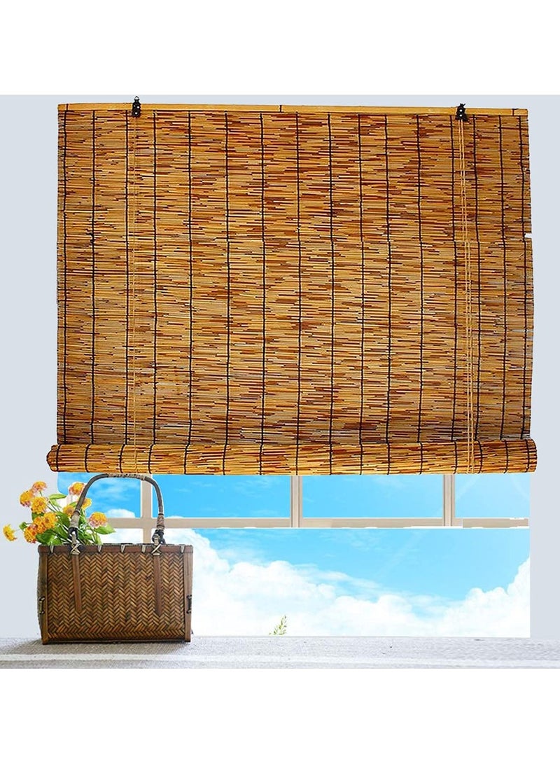 LINGWEI Bamboo Blind with Roller Accessories Bamboo Window Curtain Natural Window Hanging Blinds Carbonization Roller Reed Blinds Window Shades Reed Curtain For Home Garden - Image 5
