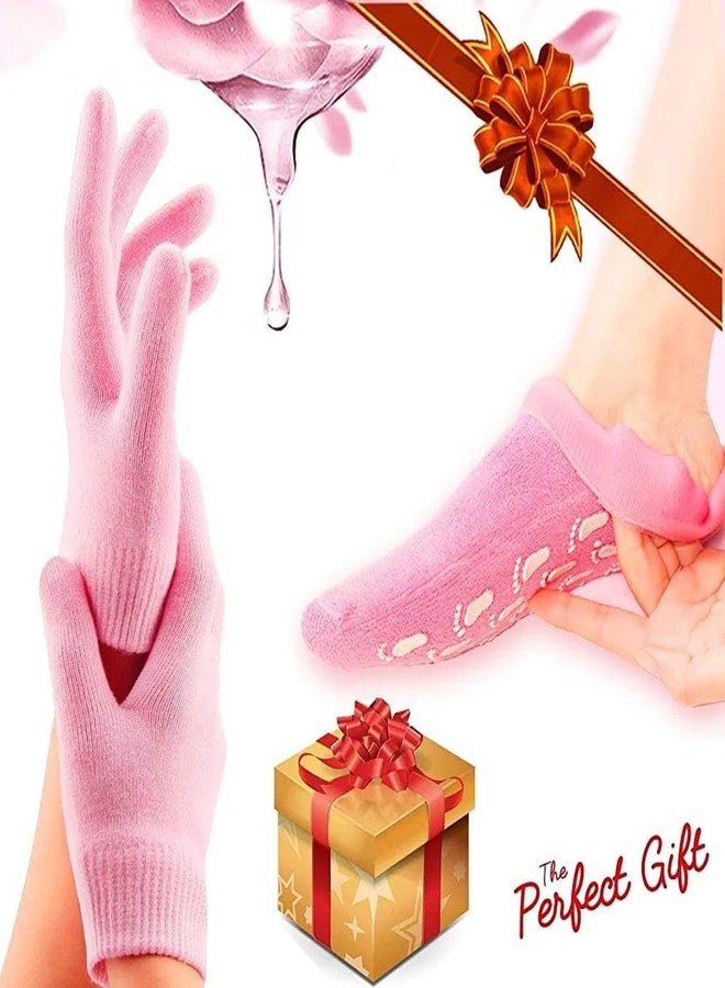 NirvikPink Soften Moisturising Spa Comfy Recovery Foot Hand Care Gel Socks and Gloves - Image 2