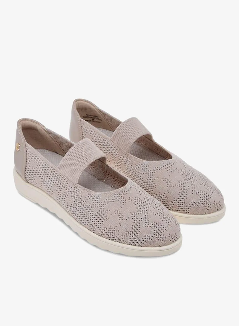 Le Confort BEIGE Women Textured Flyknit Shoes with Elasticated Strap for Women | Best Price UAE