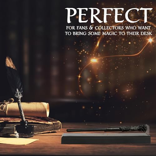 Harry Potter Floating Wand Pen with Magnetic Stand, HogwartsCollectibles in Gift Ready Box, Cool Desk Decor for Office, Gifts for Kids and Adults (Black 1 Pcs) - Image 2