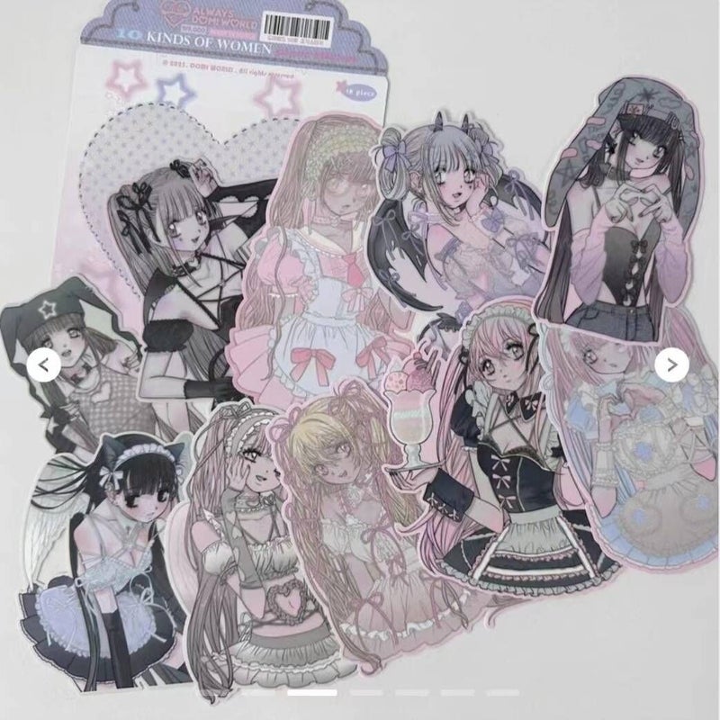 Generic New Domi Sticker Pack Spicy Girl July Release 10 half-body character stickers