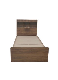 DANUBE HOME Supreme 90x200 Young Single Bed – Light Walnut Finish – Engineered Wood Bed Frame with Slatted Base – Modern Bedroom Furniture  - Image 3
