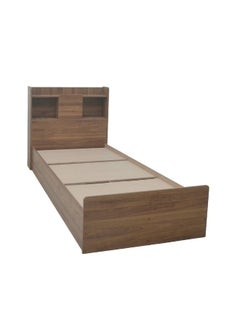 DANUBE HOME Supreme 90x200 Young Single Bed – Light Walnut Finish – Engineered Wood Bed Frame with Slatted Base – Modern Bedroom Furniture  - Image 1