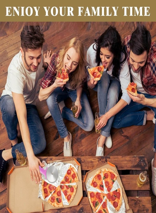 HELEERON 4" Pizza Cutter Wheel,Stainless Steel Large Pizza Cutter with Cover, Super Sharp Pizza Slicer-Dishwasher Available,Smooth Rotating Large Pizza Wheel Cutter Safe with Healthy Material (Rosy, 4 inch) - Image 2