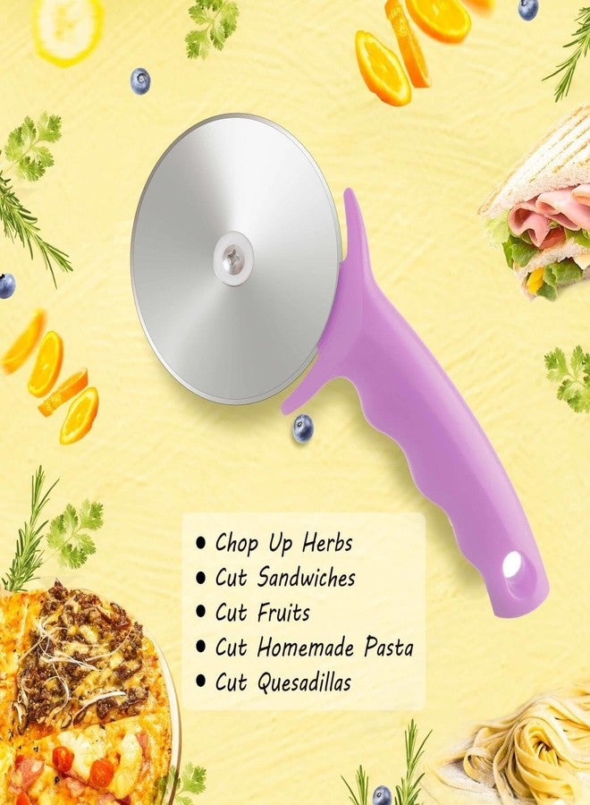 HELEERON 4" Pizza Cutter Wheel,Stainless Steel Large Pizza Cutter with Cover, Super Sharp Pizza Slicer-Dishwasher Available,Smooth Rotating Large Pizza Wheel Cutter Safe with Healthy Material (Rosy, 4 inch) - Image 5