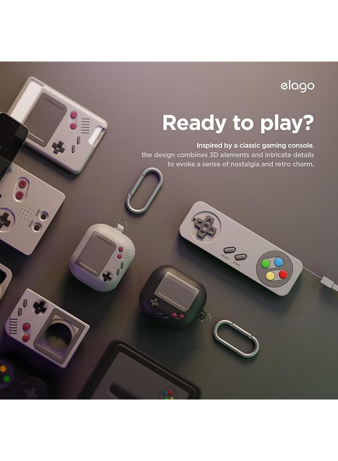 Elago Aw5 Hang Designed For Samsung Galaxy Buds3 Case And Galaxy Buds 3 Pro Case Cover With Carabiner Black - Image 3