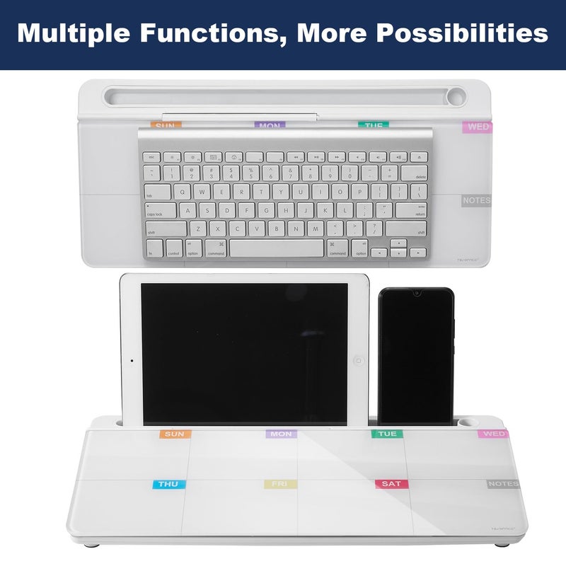 TSJ OFFICE Whiteboard Weekly Dry-Erase-Board - Desktop White Board Calendar Desk Organizers with Accessories Computer Keyboard Stand with Drawer, for Office, Home, School Supplies - Image 5