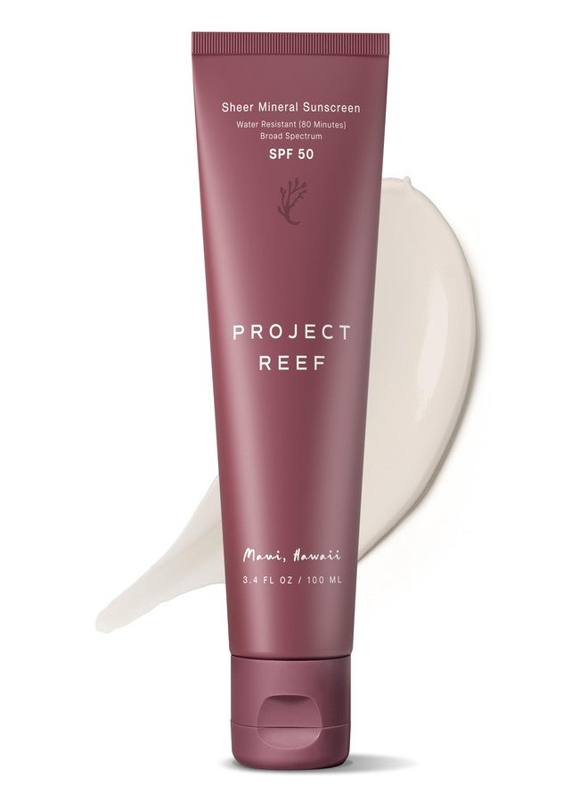 Project Reef SPF 50 Mineral Sunscreen Lotion – Hawaii Reef Act 104 Compliant Zinc Sunscreen with Natural Ingredients, Vegan, Ocean-Friendly, Water-Resistant, 3.4 fl oz - Image 1