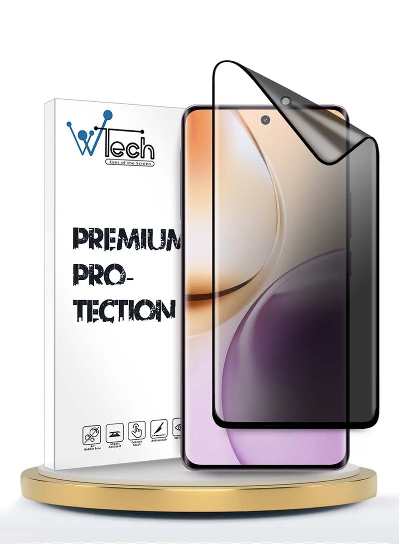 Wtech Realme 14 Pro 5G 2025 Premium Edge-Pro Matte Ceramic Privacy Full Glue Full Cover Matte Flexible Screen Protector (MSGPCP) - Clear/Black - Image 1