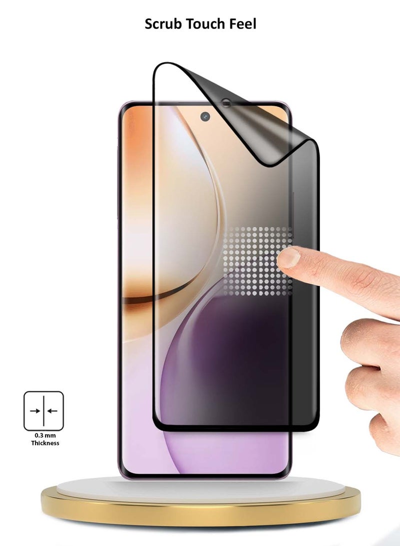 Wtech Realme 14 Pro 5G 2025 Premium Edge-Pro Matte Ceramic Privacy Full Glue Full Cover Matte Flexible Screen Protector (MSGPCP) - Clear/Black - Image 2