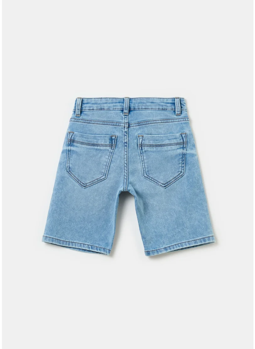 Ovs Denim Bermuda Shorts With Five Pockets