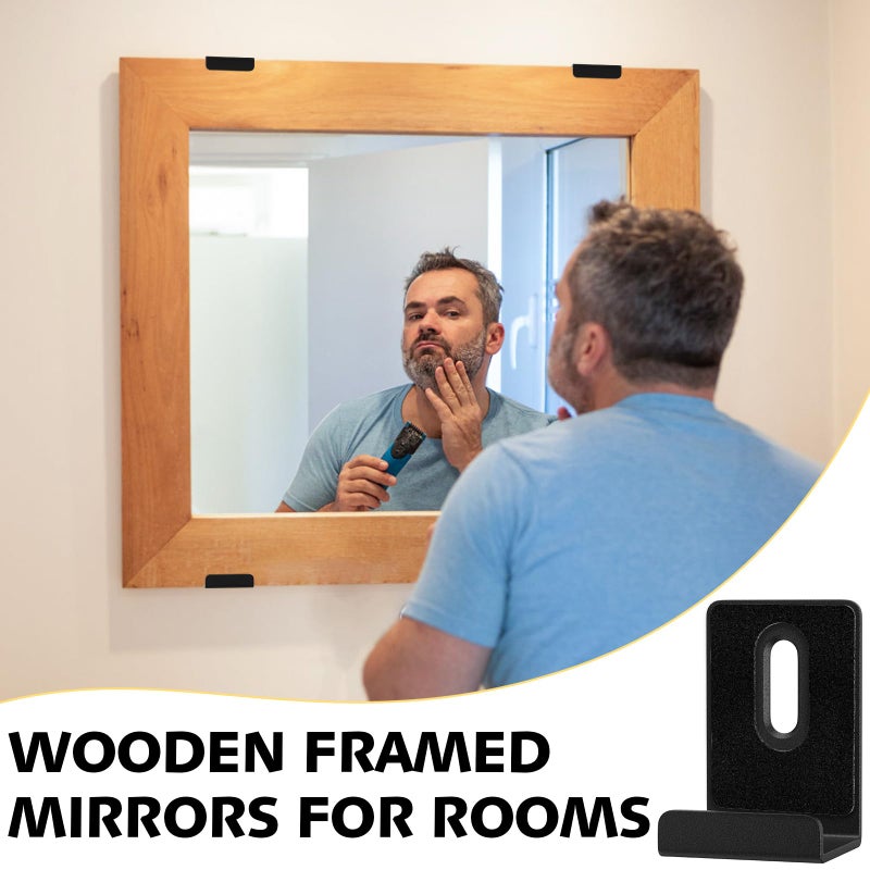 BAGTeck 6Pcs Metal Mirror Clips Wide Channel Mirror Hanger Clip Large Heavy Clips for Mirrors with Screw Mirror Clips for Wall Mounting Mirror Billboard Displays Tile Display - Image 3