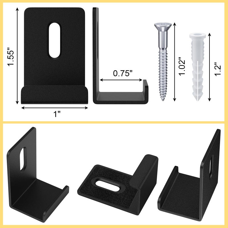 BAGTeck 6Pcs Metal Mirror Clips Wide Channel Mirror Hanger Clip Large Heavy Clips for Mirrors with Screw Mirror Clips for Wall Mounting Mirror Billboard Displays Tile Display - Image 2