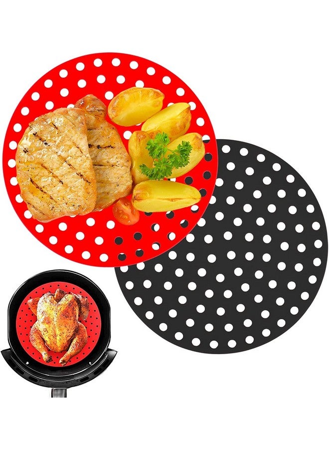 Trifecta Silicone Air Fryer Liners Non Stick and Easy Clean Air Fryer mats, Pad, Accessories Parchment Paper Replacement for Air Fryer Basket Air Frying, Steaming and Oven Baking Pack - 2 (Round - 8.5 IN) - Image 1