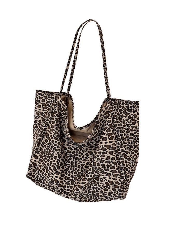 MakeMeChic Women's Y2K Leopard Tote Bags Going Out Cheetah Large Oversize Shoulder Bag Brown One Size - Image 1