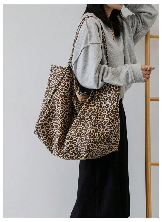 MakeMeChic Women's Y2K Leopard Tote Bags Going Out Cheetah Large Oversize Shoulder Bag Brown One Size - Image 5