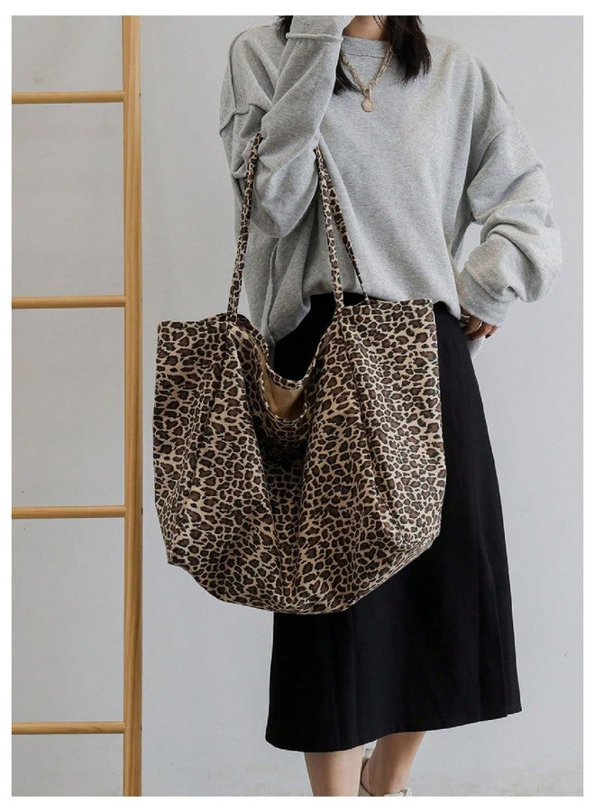 MakeMeChic Women's Y2K Leopard Tote Bags Going Out Cheetah Large Oversize Shoulder Bag Brown One Size - Image 2