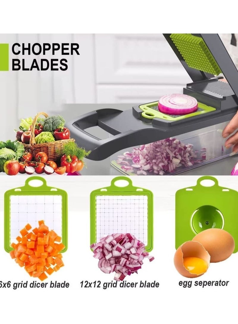 Vegetable Chopper, 15-in-1 Onion Food Chopper Multifunctional Mandoline Slicer Cutter Chopper and Grater Food Slicer Vegetable Cutter - Image 2