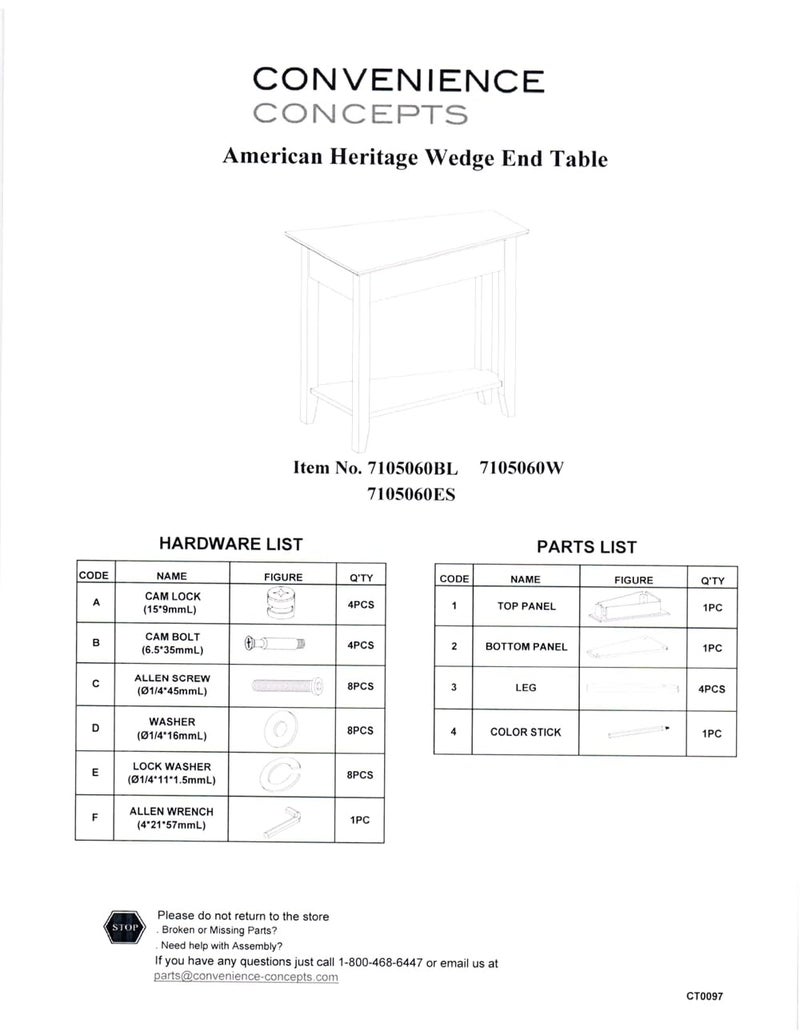 Convenience Concepts American Heritage Wedge End Table 24" - Classic Living Room Table with Storage Shelf, Side Table for Family Room, Bedside Table, Espresso - Image 4