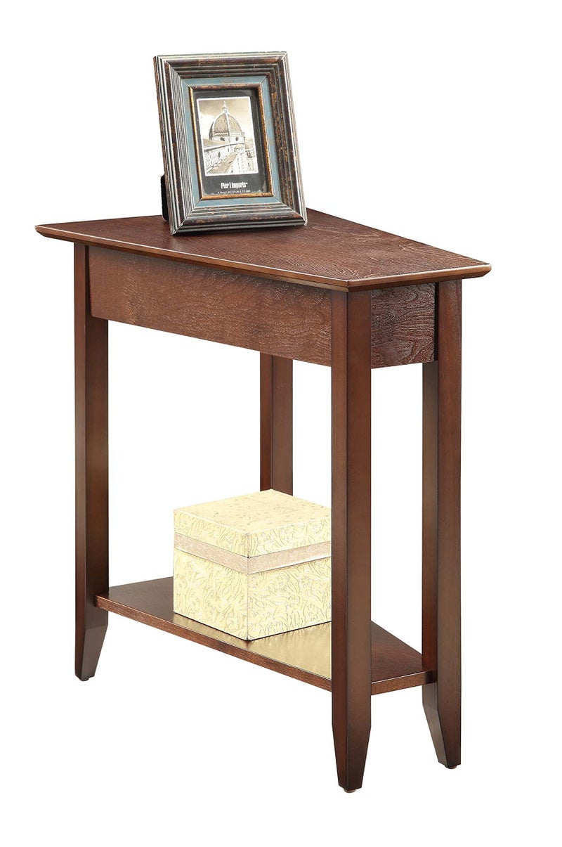 Convenience Concepts American Heritage Wedge End Table 24" - Classic Living Room Table with Storage Shelf, Side Table for Family Room, Bedside Table, Espresso - Image 3