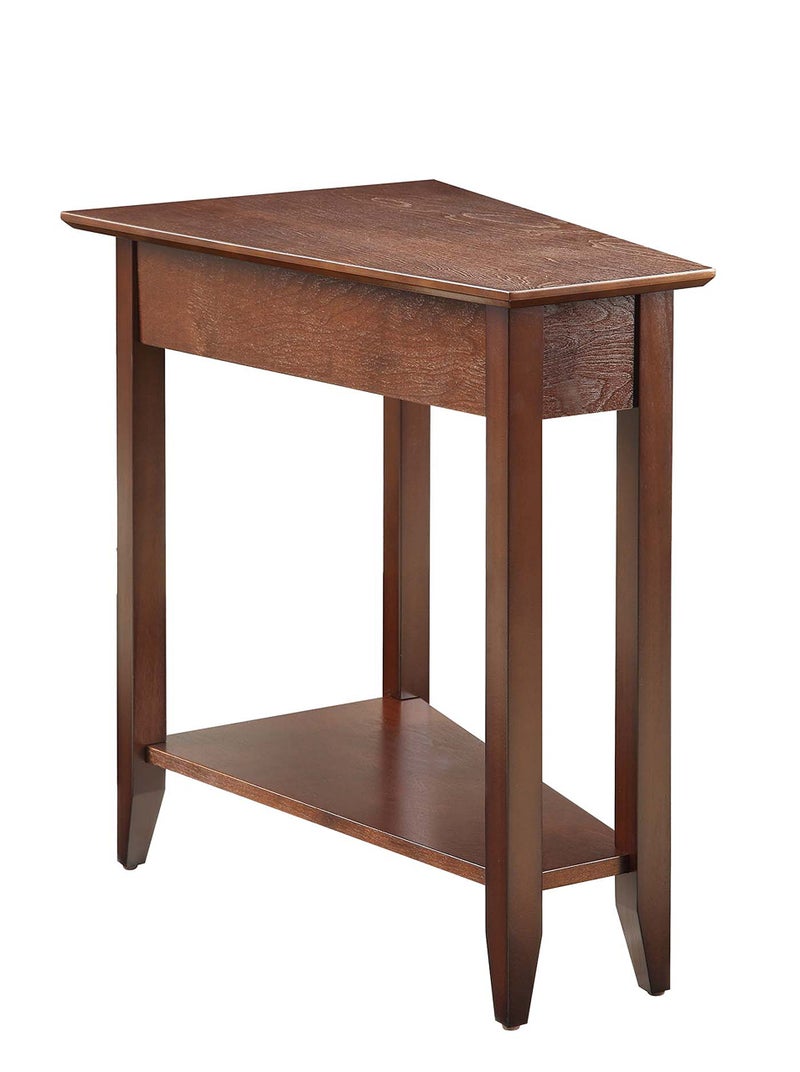Convenience Concepts American Heritage Wedge End Table 24" - Classic Living Room Table with Storage Shelf, Side Table for Family Room, Bedside Table, Espresso - Image 1