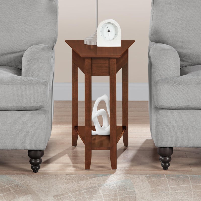 Convenience Concepts American Heritage Wedge End Table 24" - Classic Living Room Table with Storage Shelf, Side Table for Family Room, Bedside Table, Espresso - Image 2