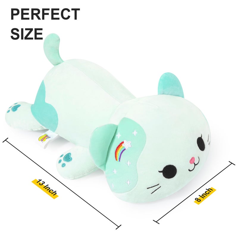 Onsoyours Original Rainbow Cat Plush 13 Inch Kitty Plushies Toy Blue Cat Kitten Stuffed Animal Soft Pillow Kawaii Plushie Gift for Kids & Adults (Rainbow Cat, 13") - Image 4