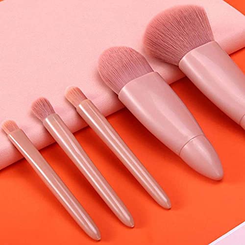 Coshine Easy-taken Travel Makeup Brush Set, COSHINE 5pcs Mini Complete Function Cosmetic Brushes Kit (5pcs with mirror) - Image 3
