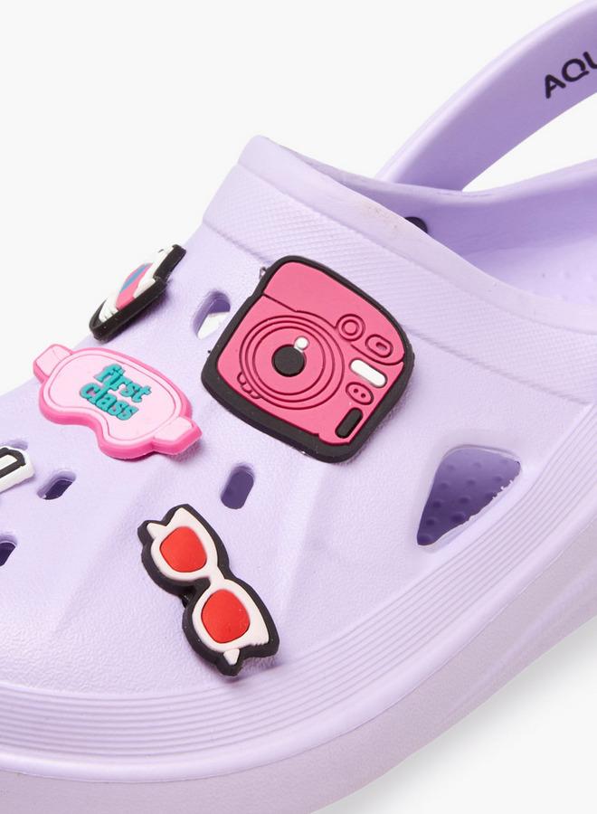 Aqua Girls Jibbitz Accent Clogs - Image 4