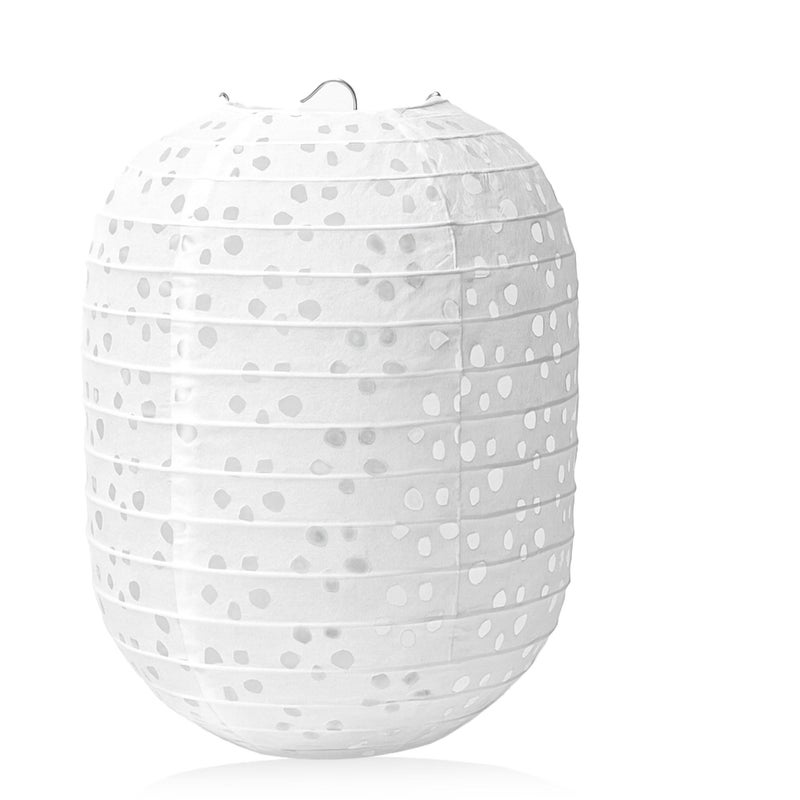 CRAPAPFERT 12Pack White Paper Lanterns Decorative Chinese Japanese Hanging Paper Lanterns Party Decorations 6.3Inch Oval Hollow Lamps for Valentines Wedding Anniversary Baby Shower Outdoor Indoor Birthday Decor - Image 1